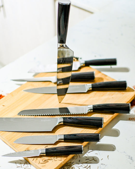 Japanese Soshida 8 Piece Chef Knife Set